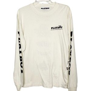 Playboy by Pacsun Long Sleeve Logo T-Shirt
Mens Small Beige White NEW 0043 $30